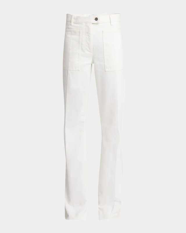 High-Rise Midweight Denim Straight-Leg Pants